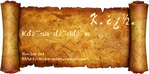 Kósa Ádám névjegykártya