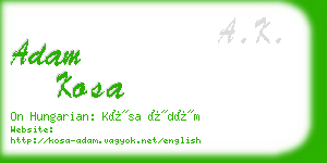 adam kosa business card